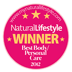 Vinder af kategorien »Bedste kropspleje og personlig pleje« ved Natural Lifestyle Awards 2012